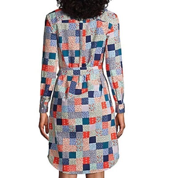 Land’s End Plus Size Dress patchwork long sleeve button down belted pockets LP - Picture 2 of 14